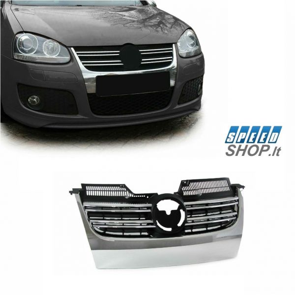 Golf 5-Jetta priekinio bamperio grotelės chromuotos